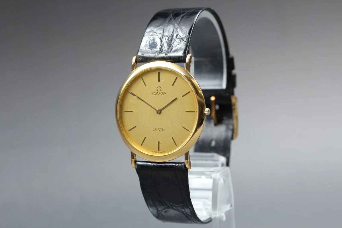 Omega De Ville Mens Qz Watch Cal.1378 191.0222 33mm Gold Dial [Exc+5 w/ Case]