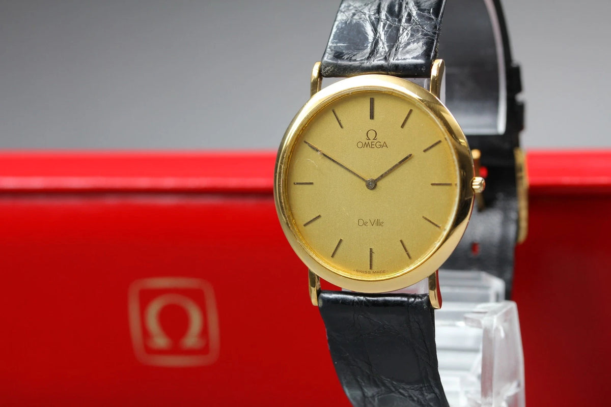 Omega De Ville Mens Qz Watch Cal.1378 191.0222 33mm Gold Dial [Exc+5 w/ Case]