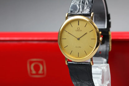 Omega De Ville Mens Qz Watch Cal.1378 191.0222 33mm Gold Dial [Exc+5 w/ Case]