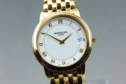 Raymond Weil Geneve Mens Quartz Watch 5598 35mm White Dial Date [Near MINT]