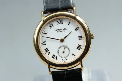 Raymond Weil Mens Quartz Watch 9808 Small Second 32mm White Dial [Near MINT]