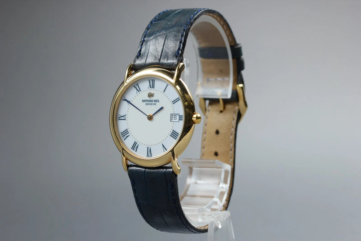 Vintage Raymond Weil Geneve 9140 32mm Mens Quartz Watch White Dial [Near MINT]