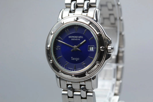 Raymond Weil Geneve Tango Womens Quartz Watch 5360 28mm Blue Dial [Near MINT]