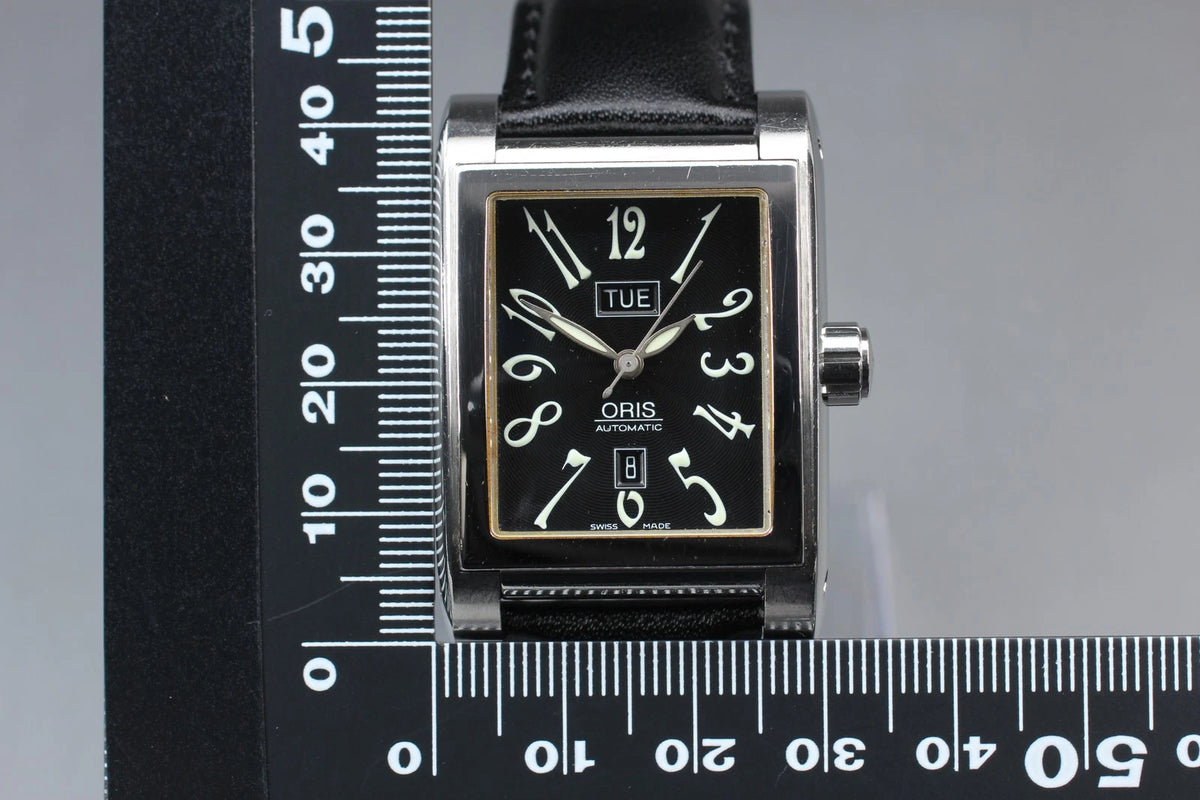 Oris Rectangular Men AT Watch 585-7525-40-02 30mm Black Day Date [Exc+5]