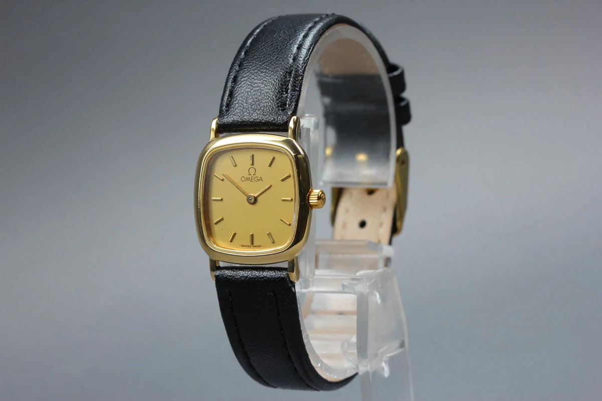 Omega De Ville Womens Quartz Watch 595.0098 21mm Gold Dial [Near MINT]